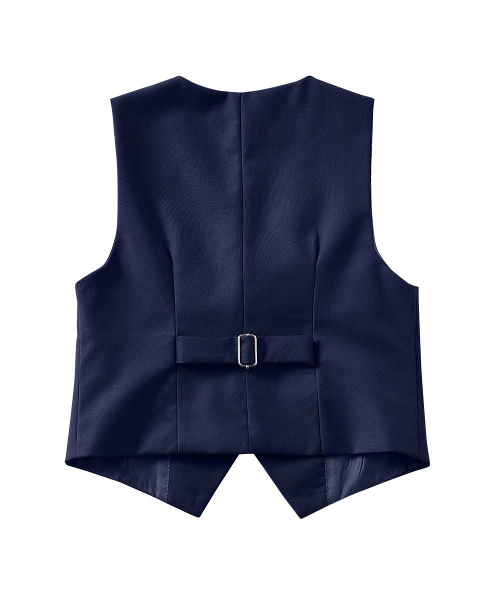 Suit for Boys 5 Pieces Kids Tuxedo Set Boy Slim Fit Suits Navy Blue Size 16