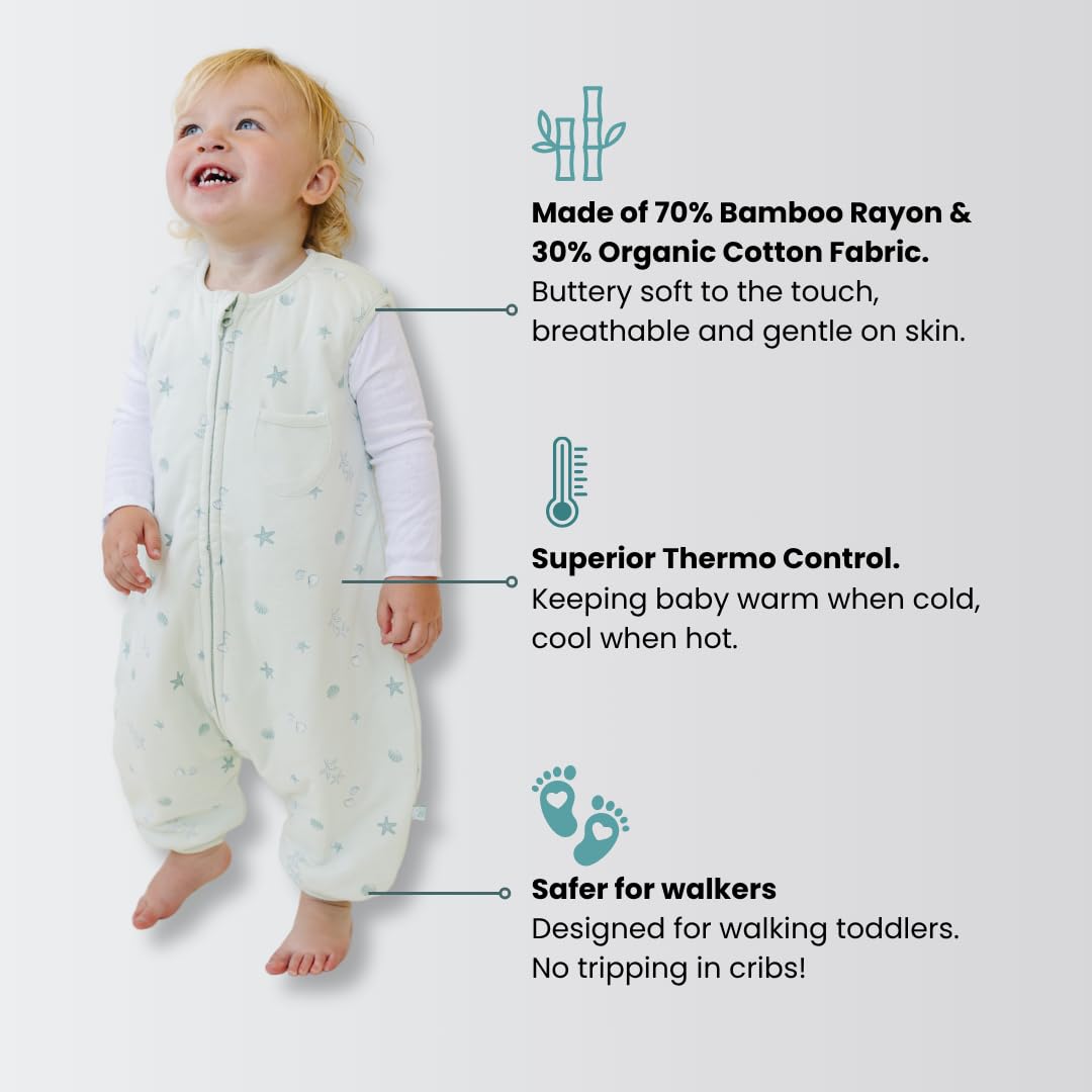 Tealbee Dreamsuit Walker Toddler Sleep Sack with Feet and Legs, 12M-2T