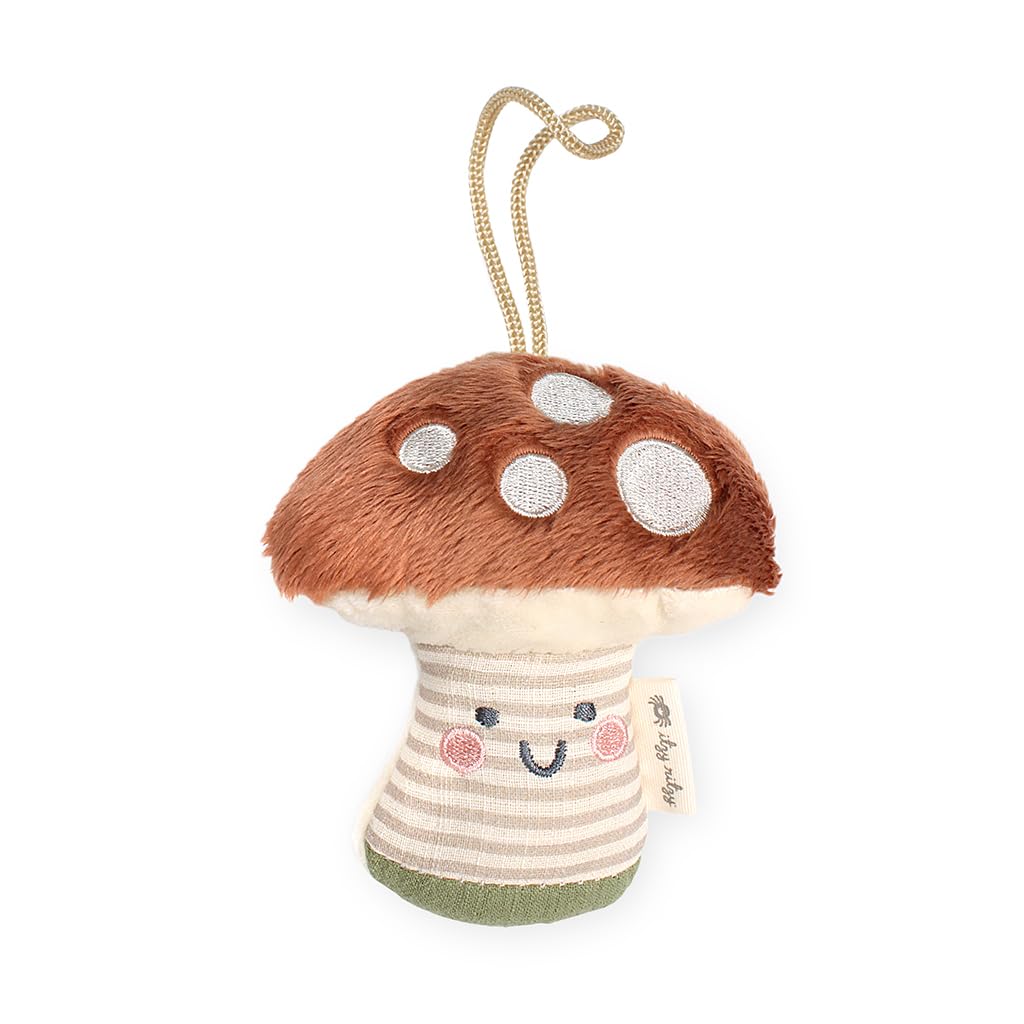 Itzy Ritzy Pacifier & Lovey Set, Silicone Binky w/Stuffed Animal, Mushroom