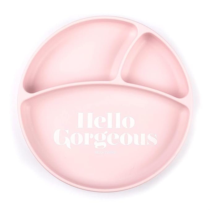 Bella Tunno Wonder Baby Plates – Silicone Suction Plates for Baby, Toddler, & Kids, Great for Baby Led Weaning, BPA Free, Kid and Baby Must Haves, 3 Sections (Hello Gorgeous)