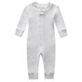 Owlivia Organic Cotton Baby Boy Girl Zip up Sleep N Play, Footless, Long Sleeve(6-12 Months, Ivory White)