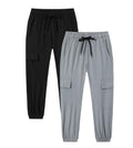 Muaney Toddler Boys Cargo Jogger Pants Baby Boys Sweatpants Thin Quick Dry Casual Pull On Pants（218BlackLGray2T）