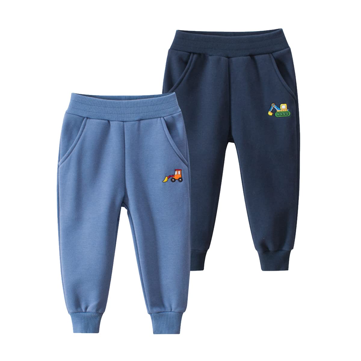 GFQLONG Toddler Boys Cotton Pants Kids Embroidery Joggers Sweatpants 5-6Y