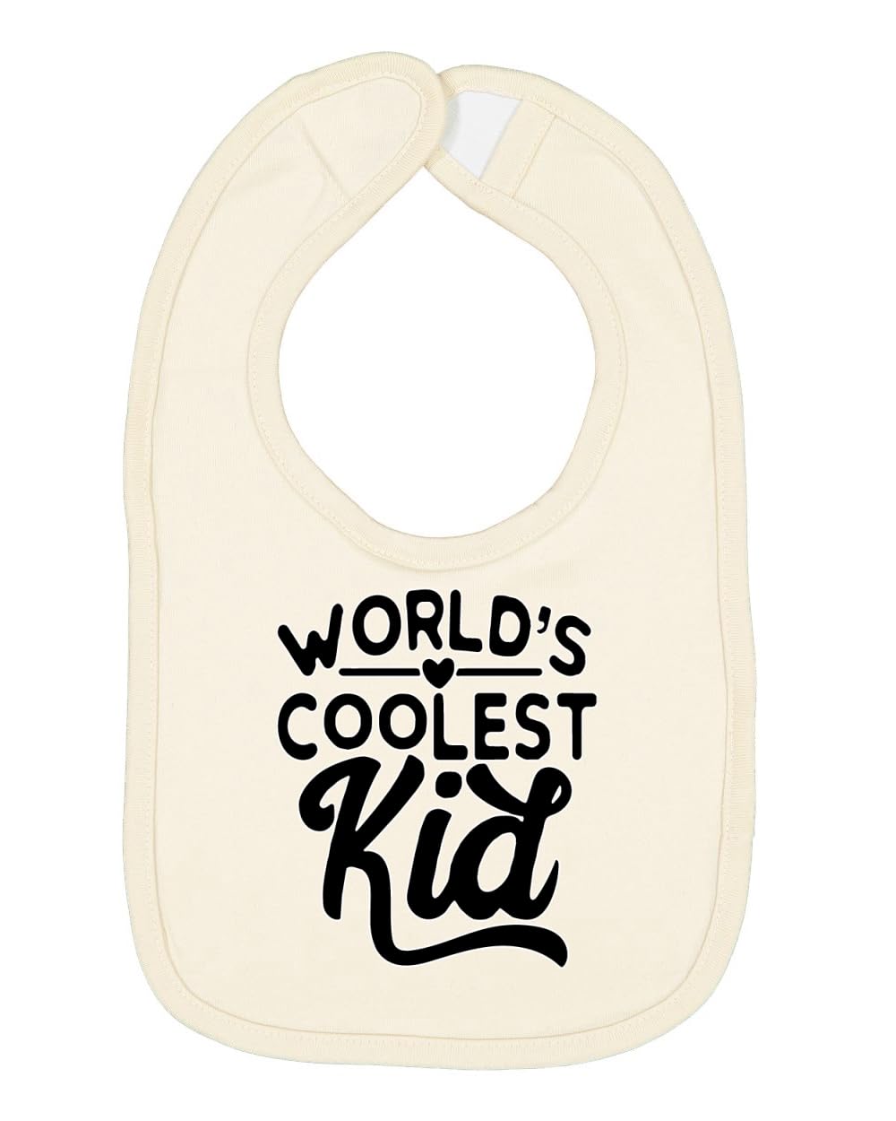 Wild Bobby World's Coolest Kid Funny Cute Humor Infant Premium Jersey Baby Bib for Girls Boys, Natural, One Size