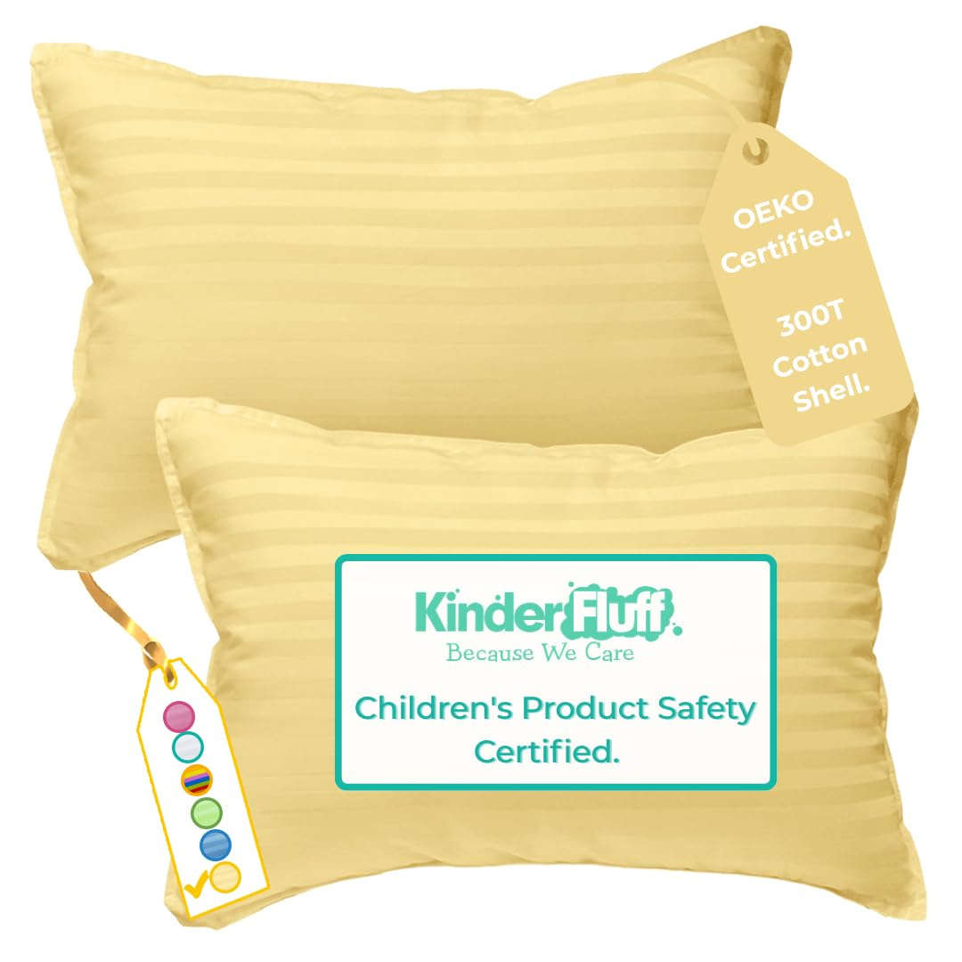 kinder Fluff Toddler Pillow 2X (No Pillowcase Needed) Kids Pillow, XS