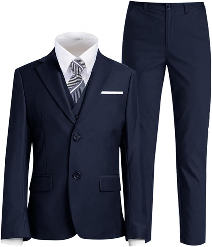 Boys Suit for Kids Tuxedo Suits for Wedding Formal Suit Set Toddler Boy Dress Outfit with Shirt and Tie
