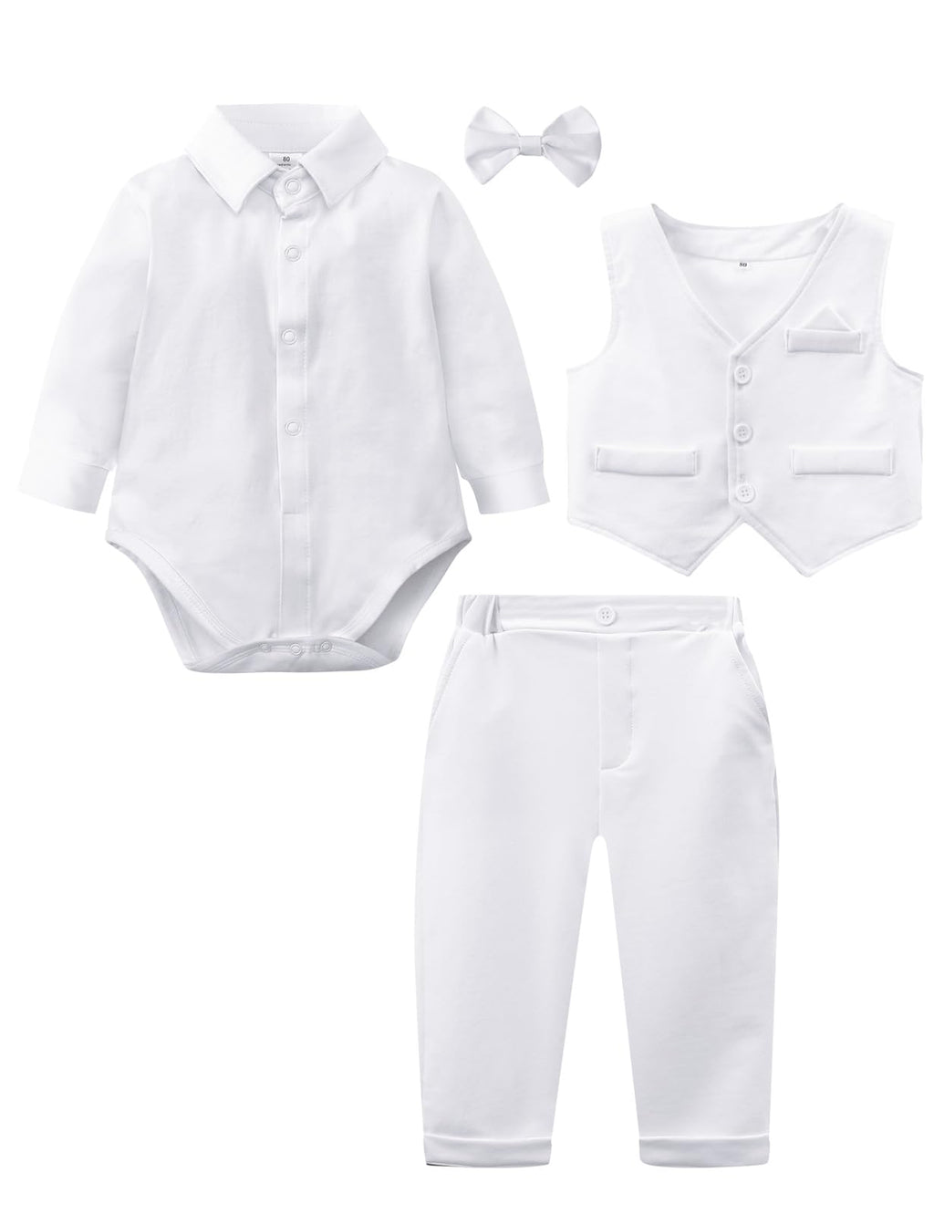 Baby Boy Christening Outfit Baptism Blessing Dress Suits 6-9 Months White