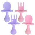 Grabease Baby Feeding Utensils Set - Travel Case for To-Go Toddler Containers - Choke-Guard for Baby Led Weaning Forks - Dishwasher Safe Toddler Spoon - Plastic, Blush, Pack of 1