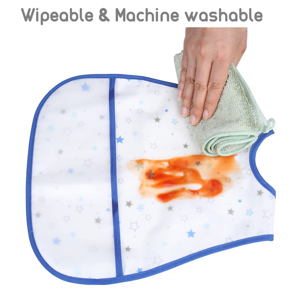 norinori Baby bibs Waterproof Toddler bib - Feeding bib with Pocket for Infant Boy Girl Washable 6-42M