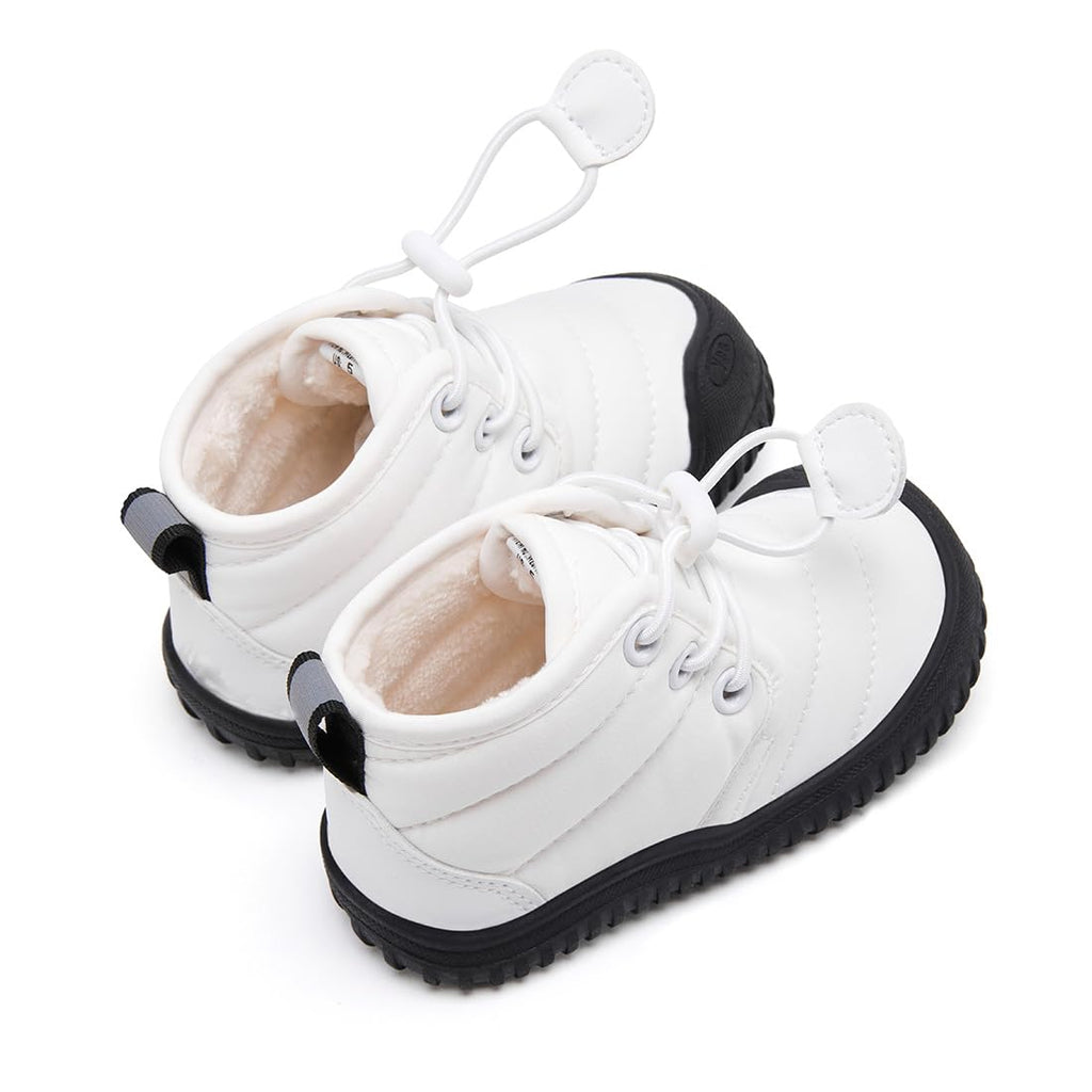 BMCiTYBM Toddler Baby Snow Winter Boots Boys Girls Shoes Non Slip First Walking Infant 2 2.5 3 3.5 Years White Size 7 Toddler