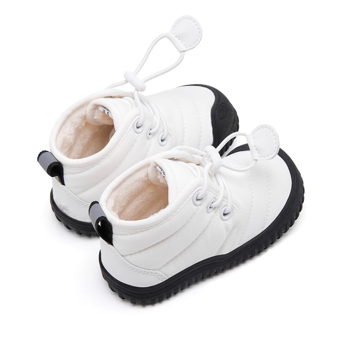 BMCiTYBM Toddler Baby Snow Winter Boots Boys Girls Shoes Non Slip First Walking Infant 2 2.5 3 3.5 Years White Size 7 Toddler