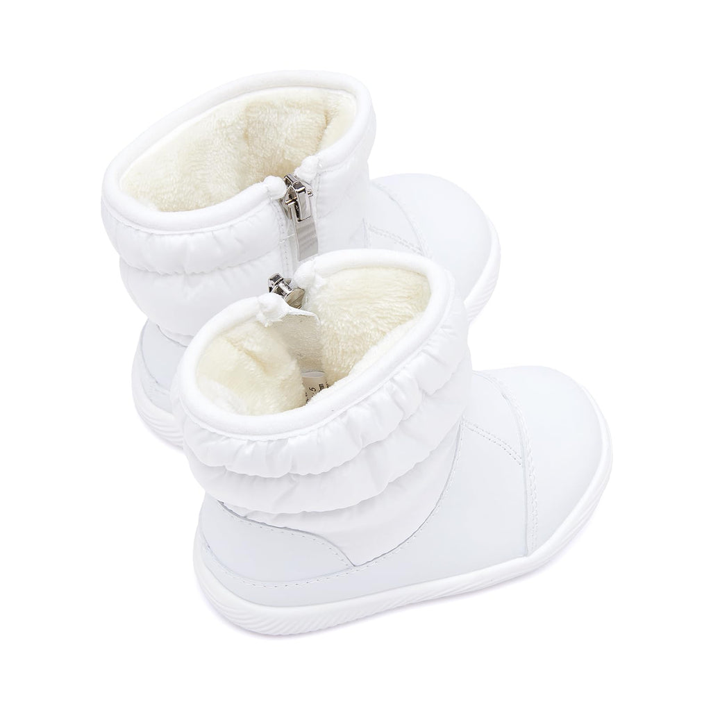 BMCiTYBM Baby Boy Girl Snow Boots Waterproof Infant Winter Warm Booties Nonslip Lightweight Outdoor Shoes for Cold Weather 6 9 12 18 24 Months White Size 6-12 Months Toddler