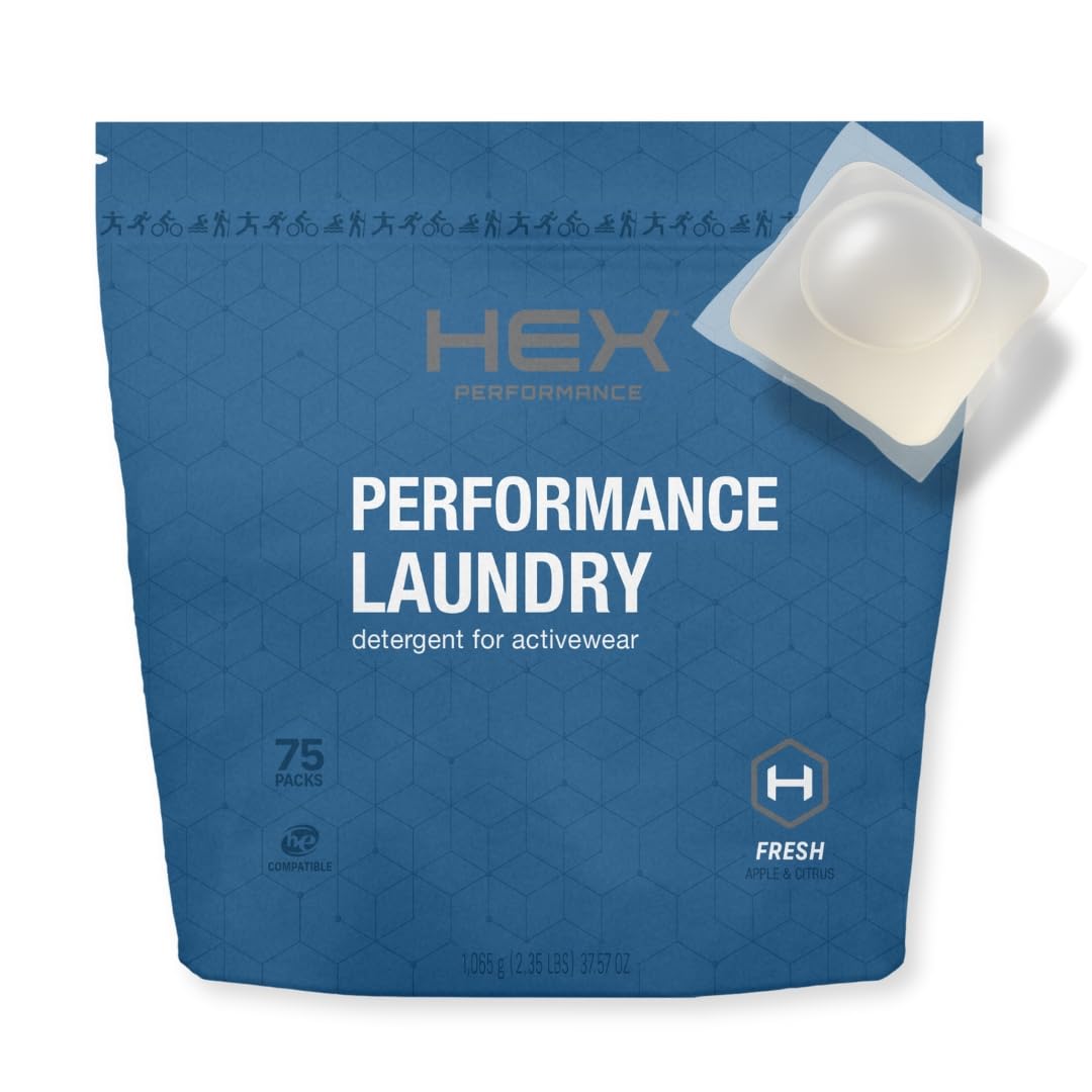 HEX Performance Activewear Laundry Detergent Packs, Unscented, 75 Count