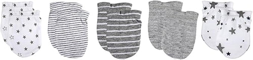 5 Pairs Unisex Baby Mittens No-Scratch 0-6 Months New Born