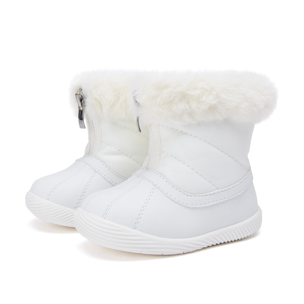 BMCiTYBM Baby Snow Boots Waterproof Infant Boy Girl Winter Booties Nonslip Lightweight Outdoor Warm Shoes for First Walkers 6 9 12 18 24 Months White Size 12-18 Months Toddler