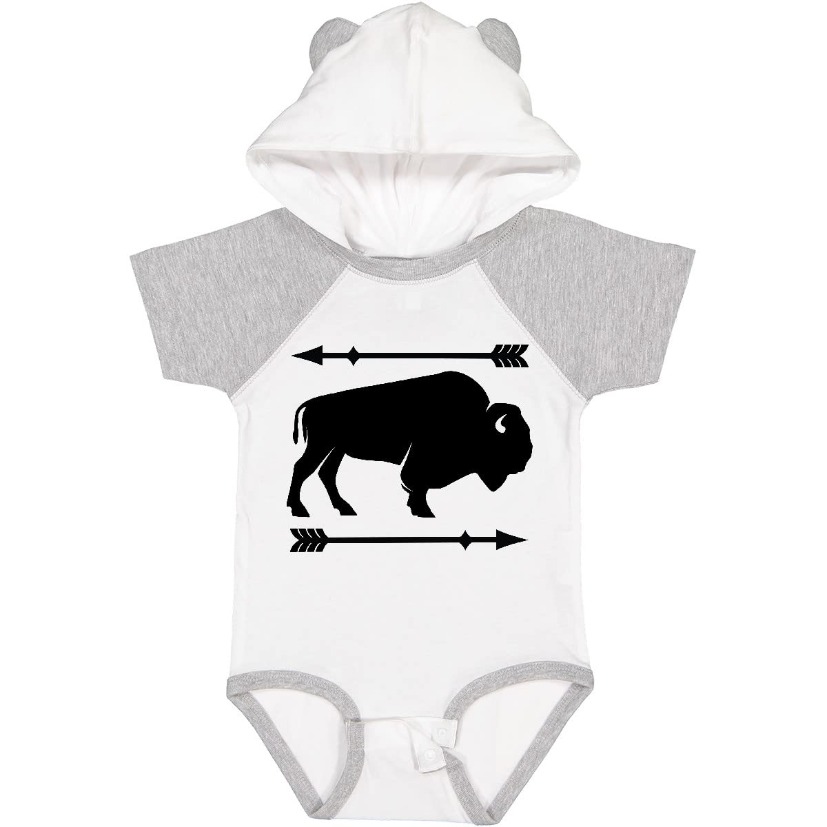 inktastic Buffalo Cute Animal Western Baby Bodysuit 6 Months White & Heather W/Ears 2ae82