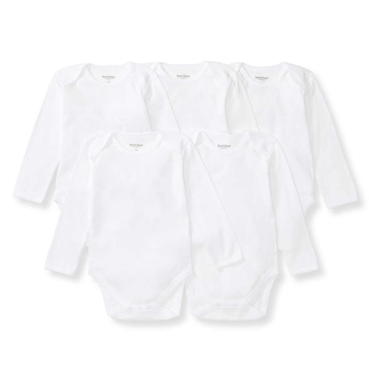 Burt's Bees Baby Unisex Bodysuits, Short Sleeve Organic Sleepwear, 5-Pack