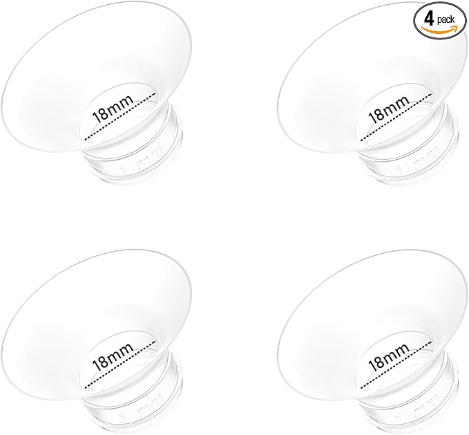 4pcs Flange Inserts 18mm Compatible with Momcozy M9/M6/M5/V1 Pro/V2 Pro/S12 Pro/S9 Pro Wearable Breast Pump, for Momcozy Breast Pump Replacement Parts, Reduce 24mm Nipple Tunnel Down to 18mm