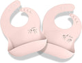 APLAINR Baby Sign Language Bib, Silicone Baby Bibs, ASL Graphics, Food Catcher, Adjustable, Waterproof, Soft, 6-36 Months
