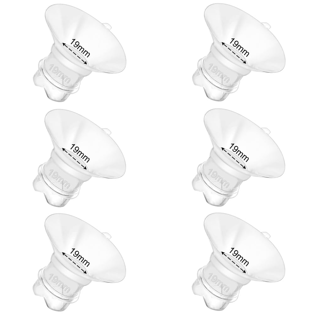 6pcs Updated Silicone Flange Insert 22mm Compatible with Momcozy/Medela/Spectra/Eufy/Lansinoh/TSRETE/Elvie/NCVI/Paruu Breast Pump, for 24mm Flange/Shield, Breastfeeding Essential Replacement Pump Part