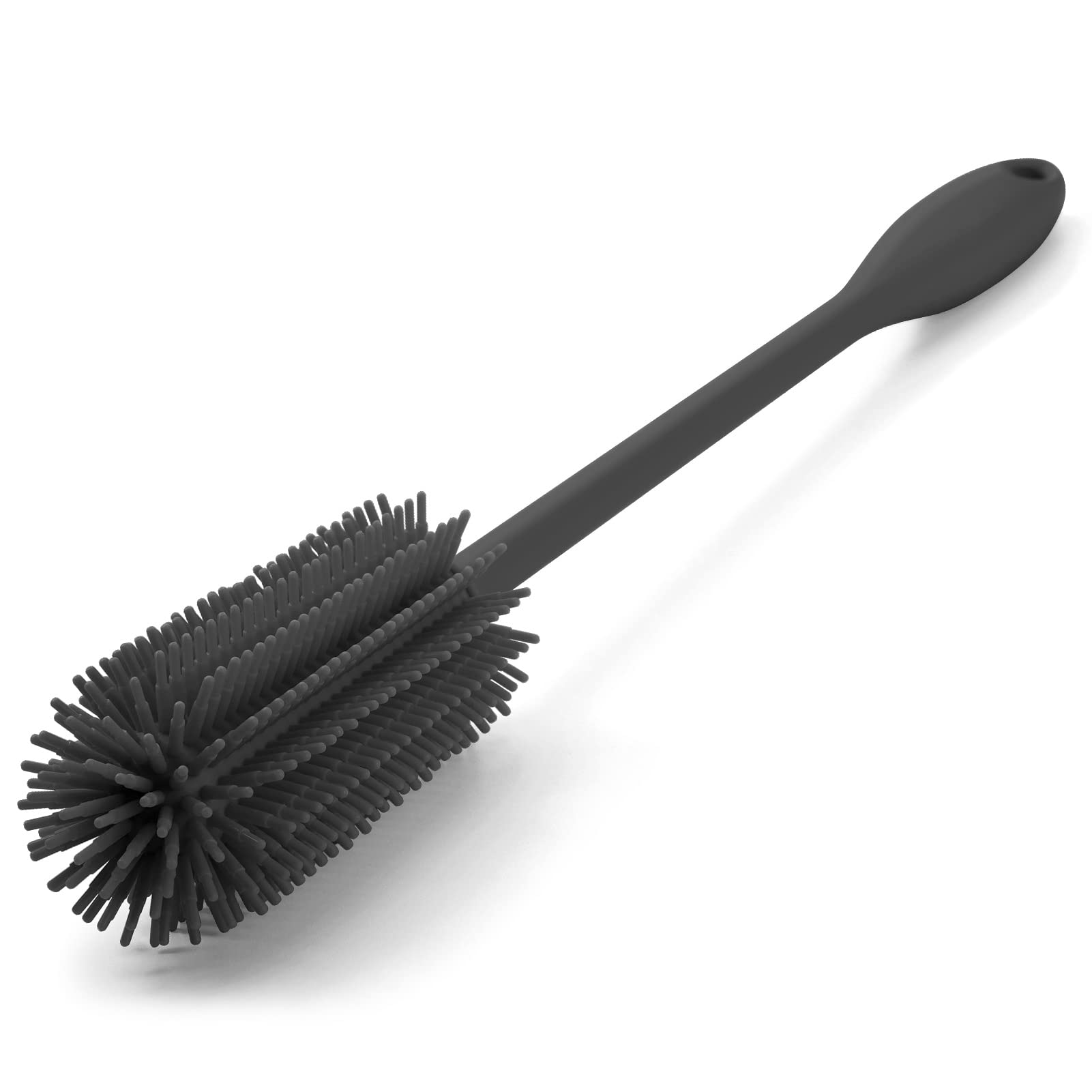 Purtribe Silicone Bottle Brush, Long Handle Bottle Cleaner Brush, Charcoal