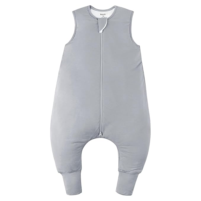 Rayon Made From Bamboo Sleep Sack 6-12 Months 0.5 Tog Ultra Soft Summer Toddler Sleep Sack with Feet 2-Way Zipper Lightweight Baby Sleeping Bag with Legs Thin Baby Wearable Blanket-Gray