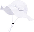 Baby Girl Sun Hat with UPF 50+ Outdoor Adjustable Beach Hat with Wide Brim Bucket Hats