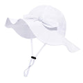 Baby Girl Sun Hat with UPF 50+ Outdoor Adjustable Beach Hat with Wide Brim Bucket Hats (12-24 Months, White-Stripe 1pcs)