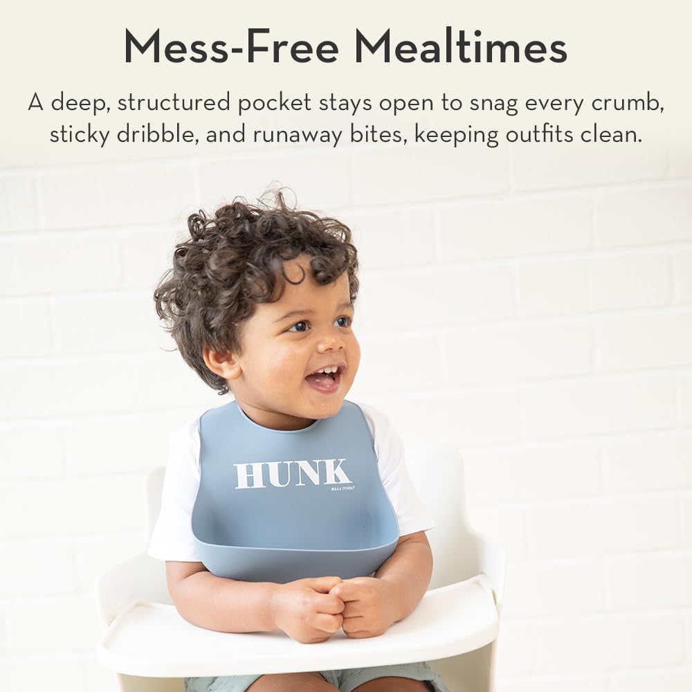 Bella Tunno Wonder Bib - Adjustable Silicone Baby Bibs for Boys, Durable and Waterproof BPA Free Silicone, Baby Bro (WB223)
