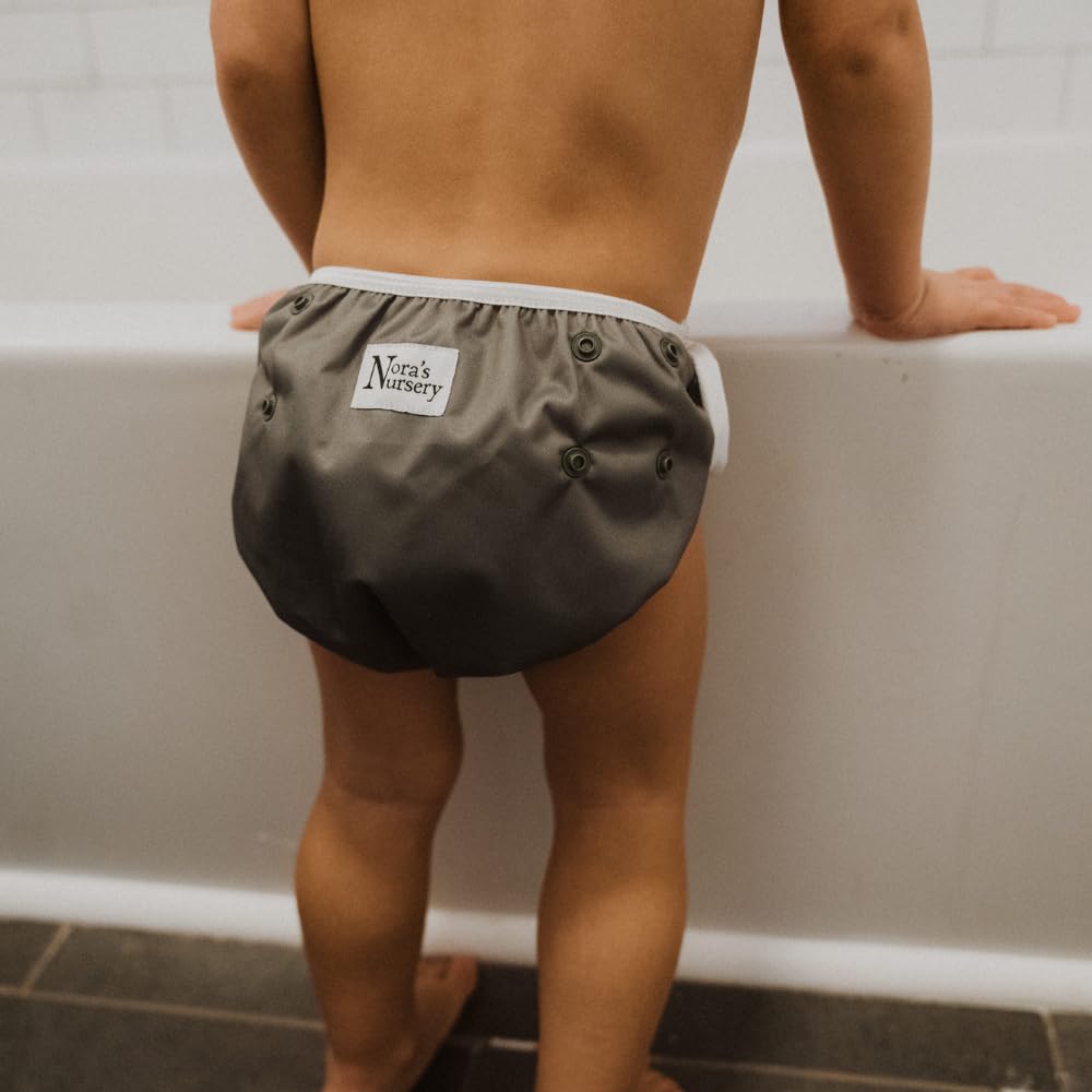 Nora's Nursery Reusable Swim Diapers and Wet Bag - One Size Fully Adjustable - Hamptons Unisex 3 Pack with Wet Bag