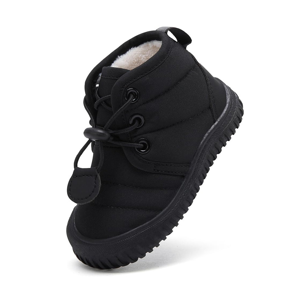 BMCiTYBM Baby Snow Winter Boots Boys Girls Shoes Non Slip First Walking Infant 6 9 12 18 24 Months Black Size 6-12 Months Infant