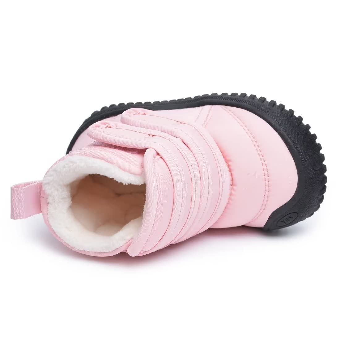 BMCiTYBM Baby Snow Boots Boys Girls Winter Infant Shoes Non Slip 6 9 12 18 24 Months Faux Fur Pink Size 18-24 Months Toddler