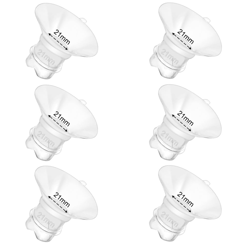 6pcs Updated Silicone Flange Insert 22mm Compatible with Momcozy/Medela/Spectra/Eufy/Lansinoh/TSRETE/Elvie/NCVI/Paruu Breast Pump, for 24mm Flange/Shield, Breastfeeding Essential Replacement Pump Part