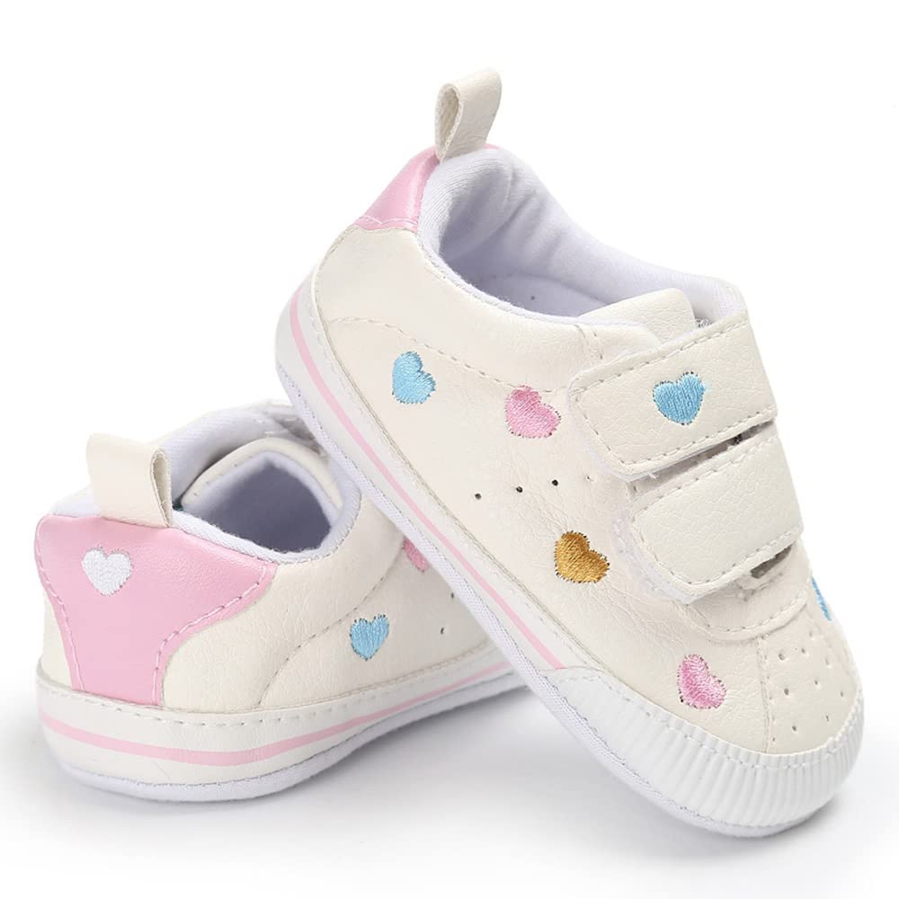 Clowora Baby Boys Girls Shoes Non-Slip Rubber Sole Sneakers Infant First Walking Toddler Crib Shoes Newborn Loafers Flats. (10/Multi-Color,0-6 Months)