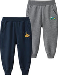 GFQLONG Toddler Boys 3 Pack Cotton Active Jogger Pants,Kids Cartoon Sweatpants Casual Lounging Bottoms