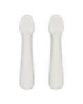 Lalo Little Spoon Set - 2 Piece Baby Spoons Set for Infants & Babies - Made From Food Grade Silicone Dishwasher Safe - Baby Feeding Essentials for Early Stage Mealtime - Oatmeal