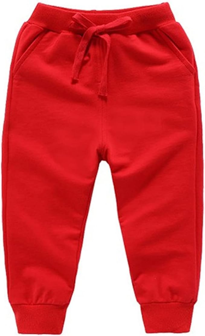 CuteOn Unisex Toddler Jogger Pants Kids Cotton Elastic Waist Winter Baby Sweatpants Pants 2Years Yellow — 6 Years