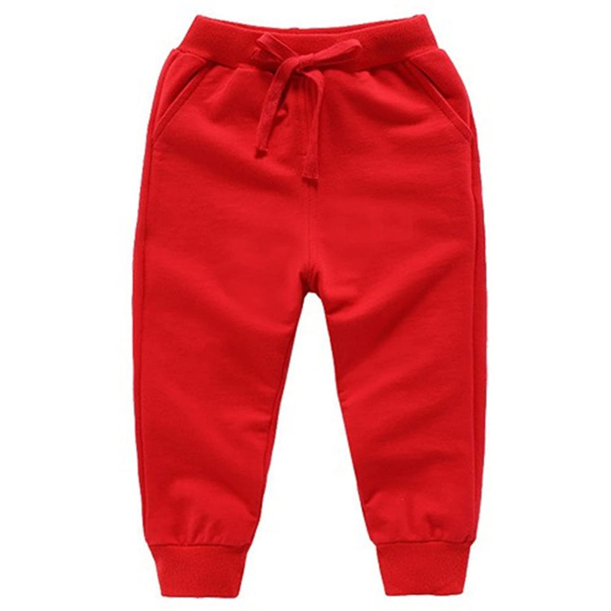 CuteOn Unisex Toddler Jogger Pants Kids Cotton Elastic Waist Winter Baby Sweatpants Pants 2Years Red