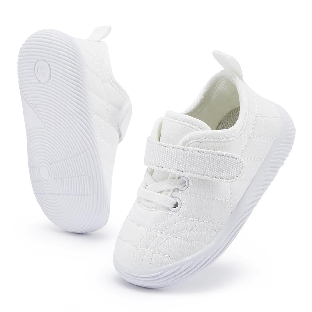 BMCiTYBM Baby Shoes Boy Girl Walking Sneakers Infant First Walkers for 6 9 12 18 24 Months White Size 12-18 Months Infant