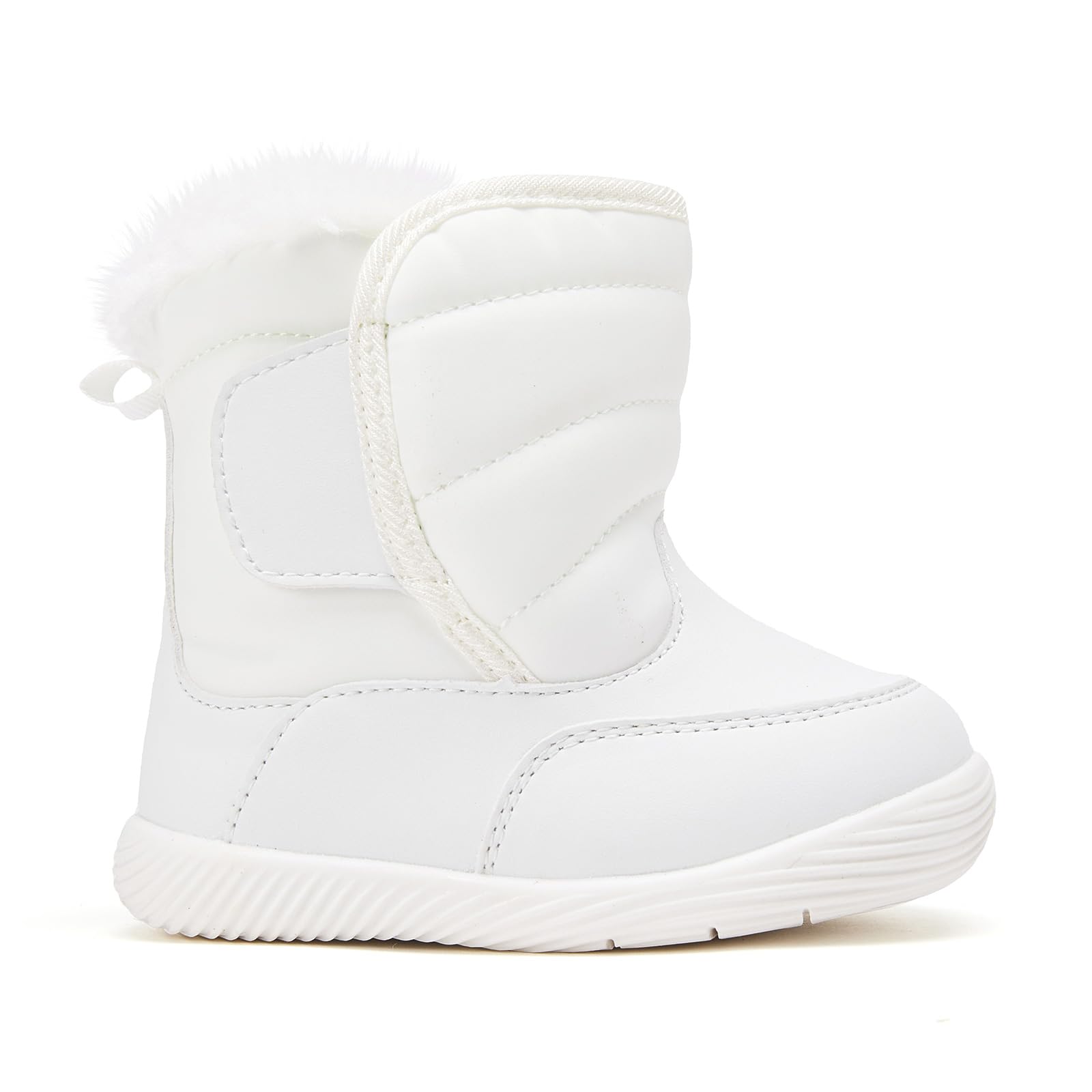 BMCiTYBM Baby Waterproof Snow Boots Infant Boy Girl Winter Booties Nonslip Lightweight Outdoor Warm Shoes for First Walkers 6 9 12 18 24 Months White Size 6-12 Months Infant
