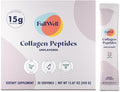 FullWell Hydrolyzed Collagen Peptide Stick Packs, Breastfeeding & Pregnancy Safe Grass-Fed Collagen Travel Packs, 15g Unflavored Collagen, 30 Servings