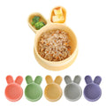 SILUNITY Baby Plates with Suction - Self-Feeding Tools for Baby - Made in Korea - Suction Plates Feeding Essentials - Ideal Baby Food Plates - Perfect Design for Toddlers (Yellow, Rabbit)