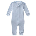 Owlivia Organic Cotton Baby Boy Girl Zip up Sleep N Play, Footless, Long Sleeve(0-3 Months, Blue)