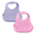 Babynetic Magnetic Silicone Bibs 2-Pack (Strawberry Dream/Grape Crush)
