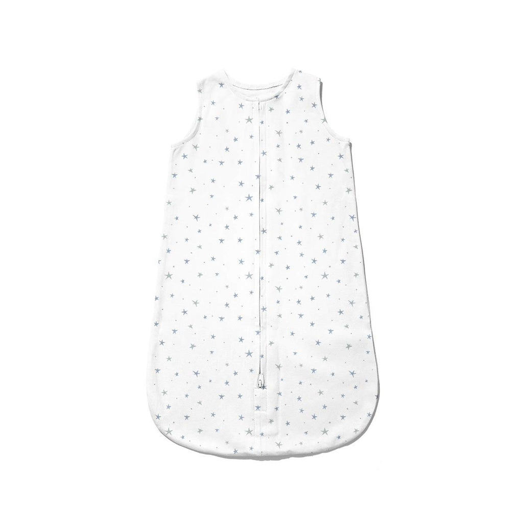 Ely's & Co. 100% Cotton Wearable Blanket Baby Sleep Bag Solid Dusty Blue and Dusty Blue Stars 2 Pack (Baby Boy, Girl 0-3 Months)