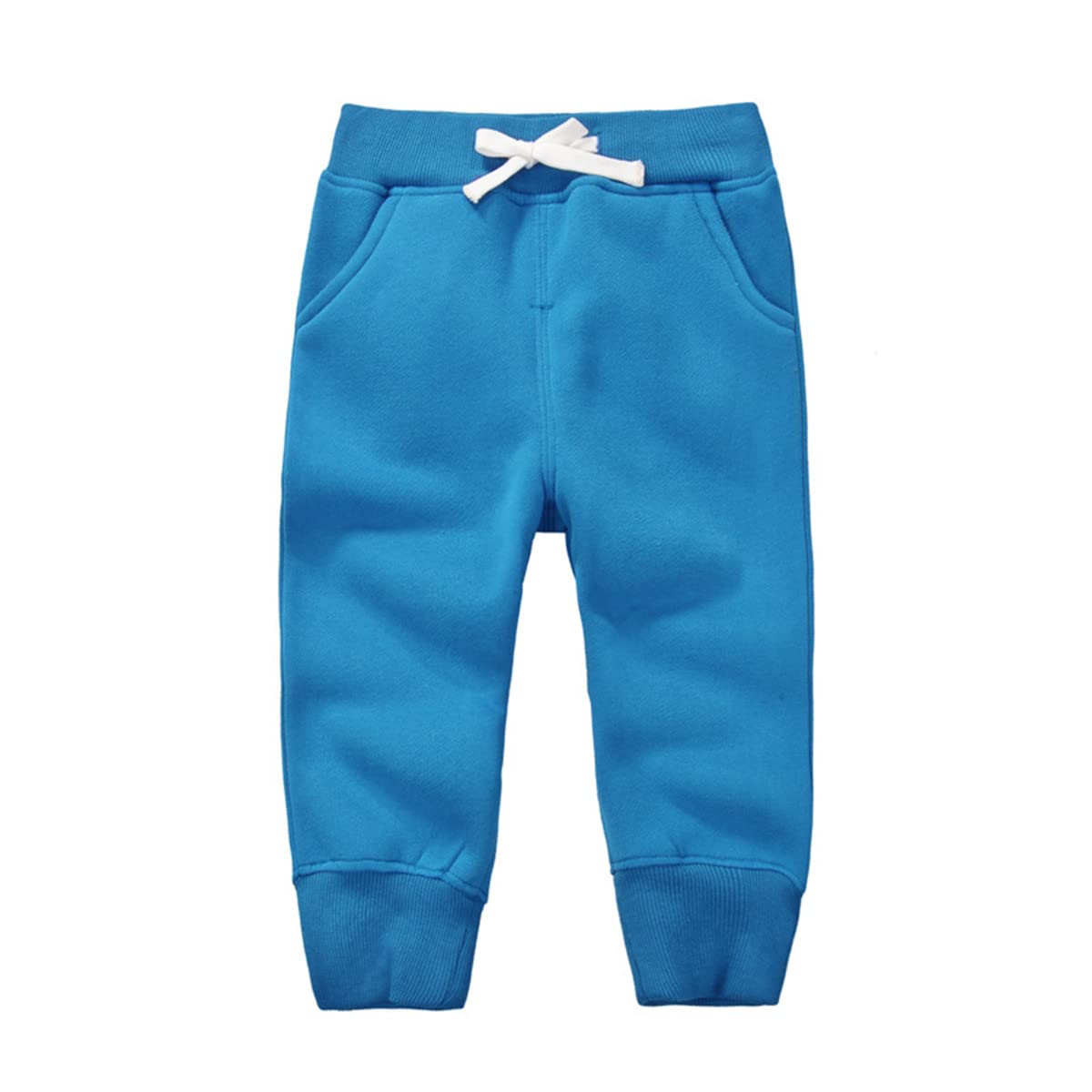 CuteOn Unisex Toddler Jogger Pants Kids Cotton Elastic Waist Winter Baby Sweatpants Pants 4Years Blue