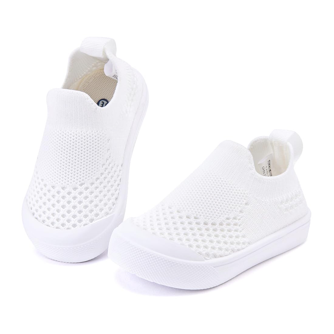 BMCiTYBM Toddler Walking Shoes Baby Boy Girl Barefoot Sneakers White Size 8