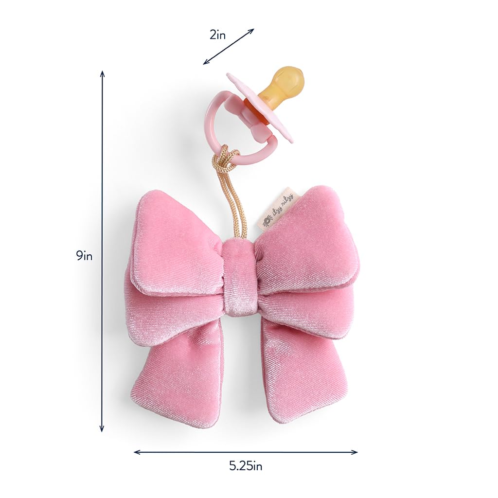 Itzy Ritzy Pacifier & Lovey Set - Natural Rubber Pacifier with Plush Bow