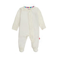 Magnetic Me Girls Modal Magnetic Baby Footie Pajamas | Silky Soft Modal Fabric | Pin Dot Cream | 3-6 Months