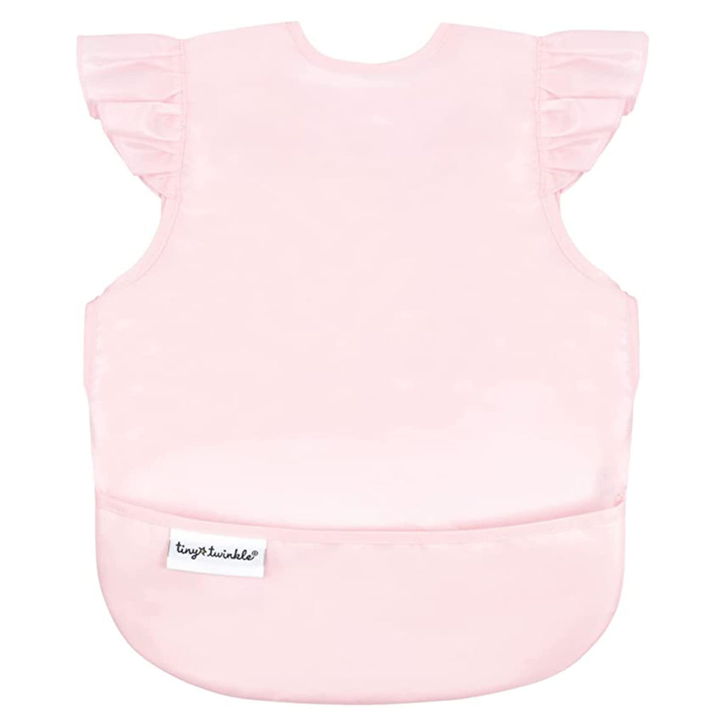 Tiny Twinkle Mess Proof Baby Bib for Girls | Waterproof Toddler Bib for Eating | Baby Apron for Feeding | Machine Washable | Perfect Shower Gift (Rose, 6–24M)